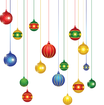 Christmas balls are hanging