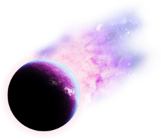 Purple space with the moon