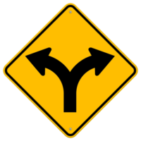 Road Traffic sign Fork, street sign, angle, triangle, transport