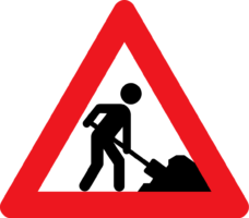 Traffic sign Roadworks Warning sign, road, angle, text, triangle
