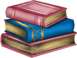 A stack of textbooks