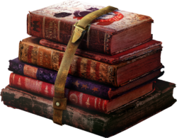 A stack of strange books