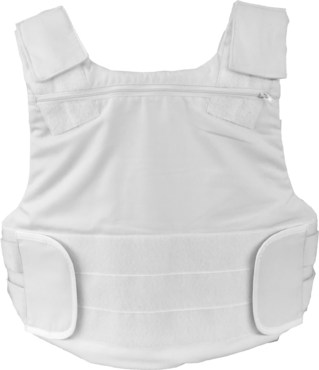 White bulletproof vest