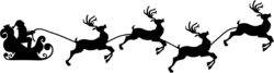 Reindeer sled silhouette