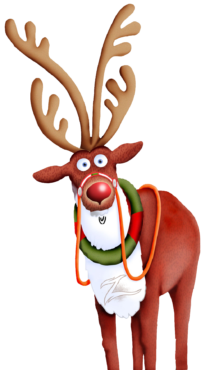 Rudolph the reindeer of Santa Claus