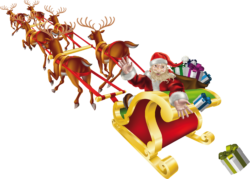 Santa gives out gifts