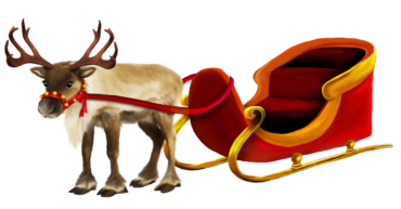 Santa Claus sleigh, deer