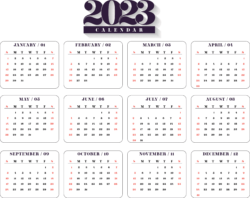 Calendar grid 2023