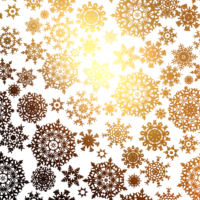 Snowflakes on a golden background