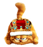 Garfield the cat in the crown