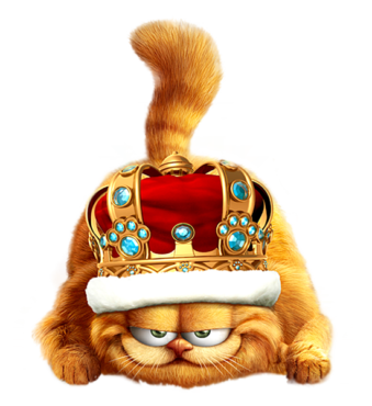 Garfield the cat in the crown
