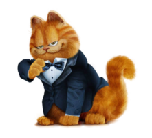 Garfield in a jacket