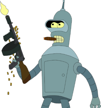 Bender with a gun