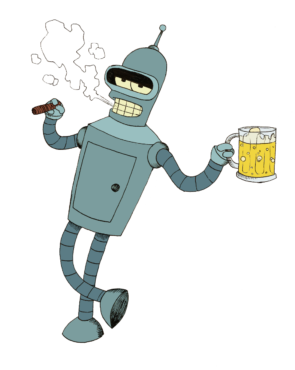 Bender from futurama, a robot