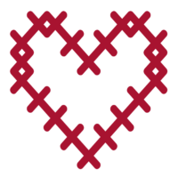 Seam cross heart