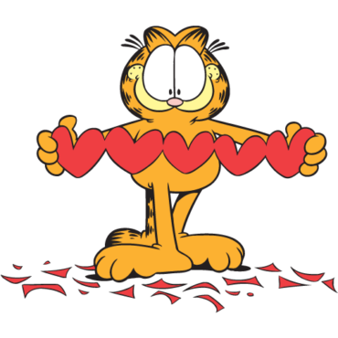 Garfield the cat with a heart