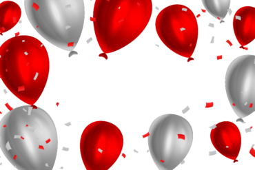 Birthday,red and silver balls