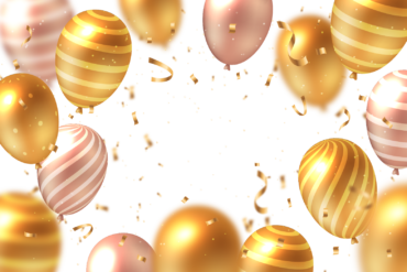 Golden balloons background