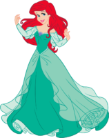 Ariel is a princess in a dress