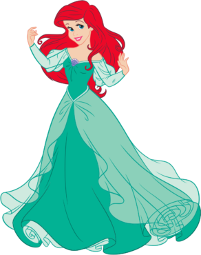 Ariel is a princess in a dress