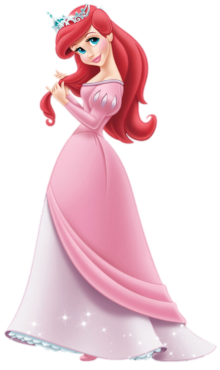 Ariel in a pink dress
