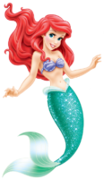 Ariel in full growth, the little mermaid
