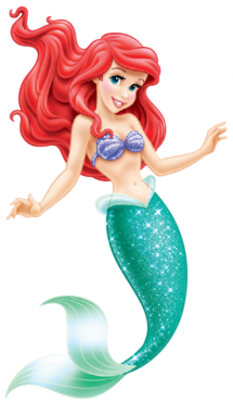 Ariel in full growth, the little mermaid