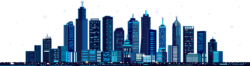 Neon city, buildings