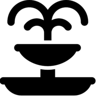 Silhouette of the fountain