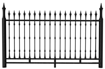 Wrought iron gates, iron railings