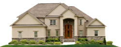 The facade of a country house