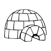 igloo clipart black and white