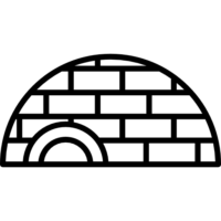 Silhouette of an igloo