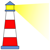 Marine lighthouse, ship