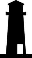 The silhouette of the lighthouse