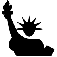 Silhouette of the Statue of Liberty, monument