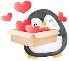 Cute postcards with a penguin