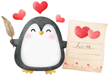 Penguin with a heart