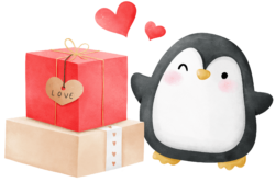Valentine with a penguin