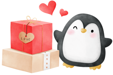 Valentine with a penguin