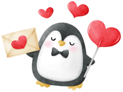 Penguin with a heart