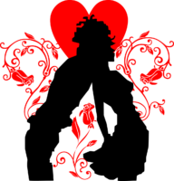 Silhouettes of lovers