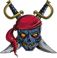 Tattoo, pirate skull with swords