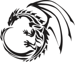 Tattoo dragon with wings