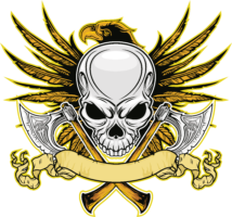 Skull tattoo, sketches, logo