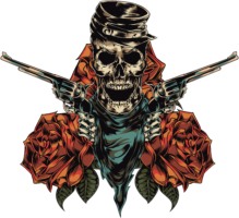 Tattoo, the skeleton of a gangster