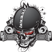 Tattoo, skull opposes drawing