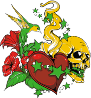 Tattoo, skull, print