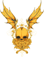 Tattoo skull with wings art