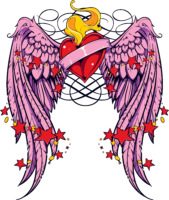 Heart with wings tattoo sketch